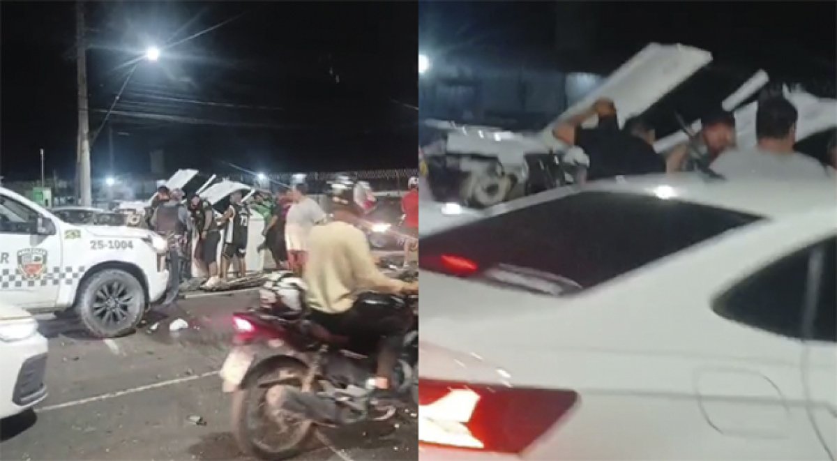 Motorista fica preso às ferragens após grave acidente na Torquato Tapajós; suspeita de embriaguez