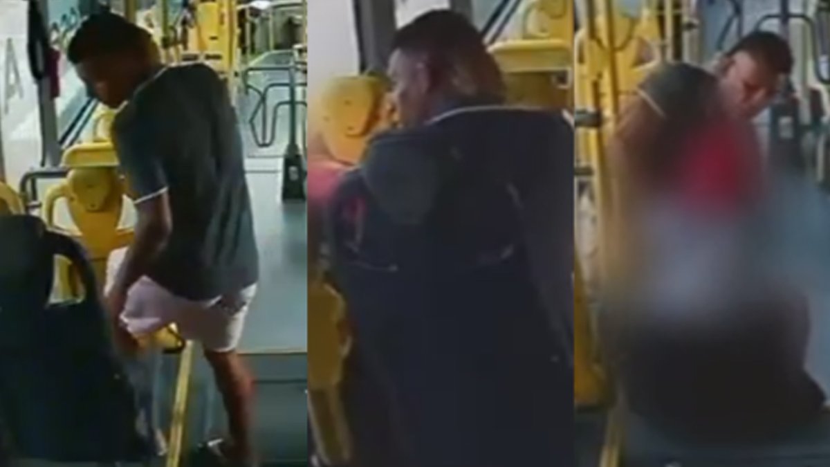 VÍDEO: Homem esfaqueia passageira no abdômen para roubar celular dentro de ônibus em Manaus