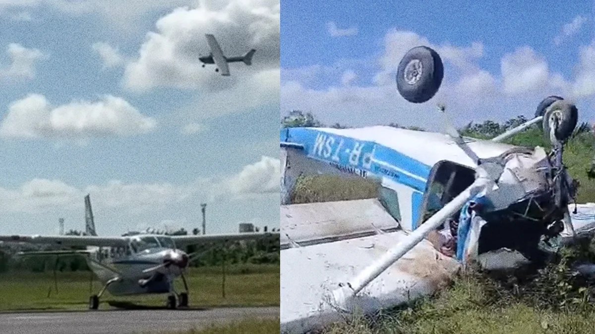 Queda de avião em Manaus: vídeo mostra momento do acidente no Aeroclube
